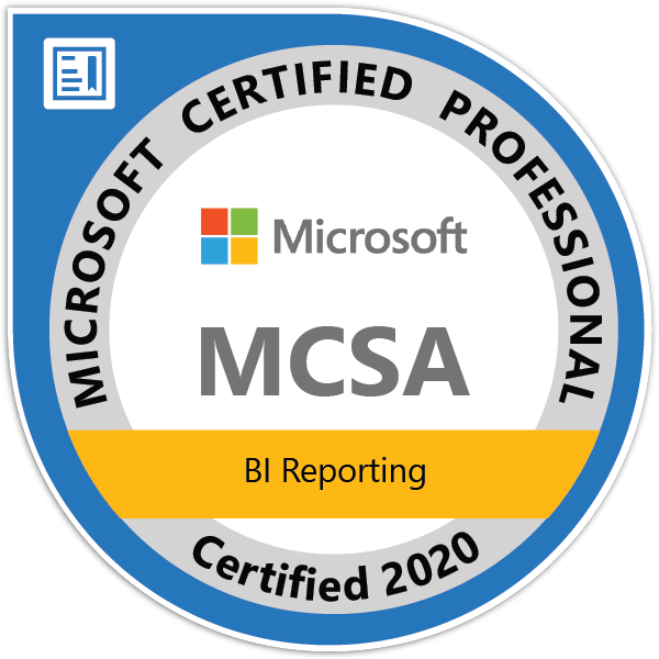MCSA: BI Reporting - Certified 2020